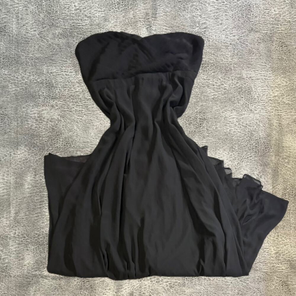 NWT Strapless Black Pleated Madi Dress Gown